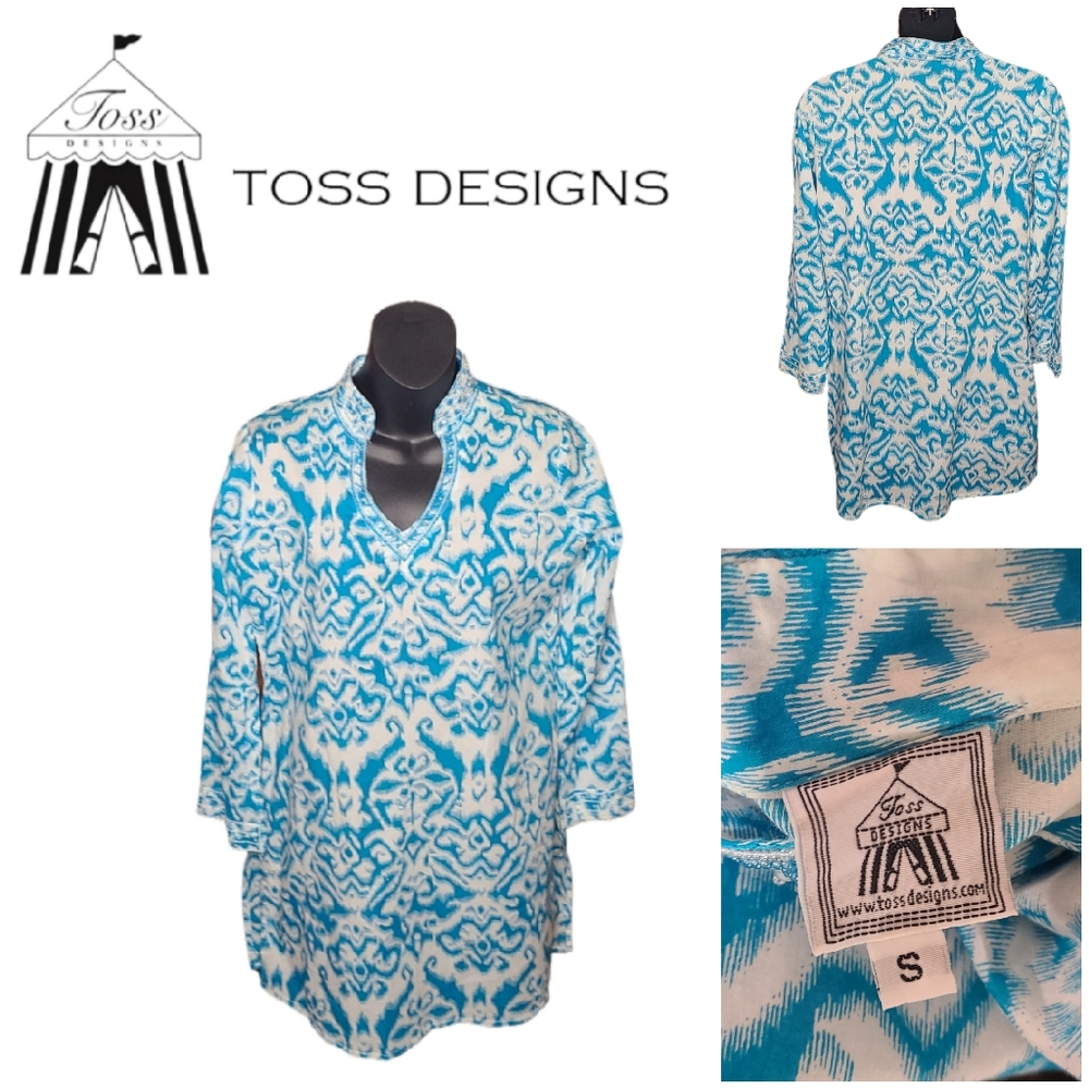 Toss Designs Boho Abstract Print 100% Cotton Tunic - image 2